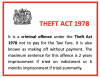 Theft Act 1978 Sticker